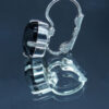 Boucle d'oreilles dormeuse en acier inoxydable avec crystaux carrés noir profond 10x10 mm et sertissage en laiton plaqué argent