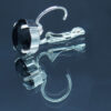 Boucles d'oreilles dormeuses en acier inoxydable avec crystaux carrés noir profond 10x10 mm et sertissage en laiton plaqué argent